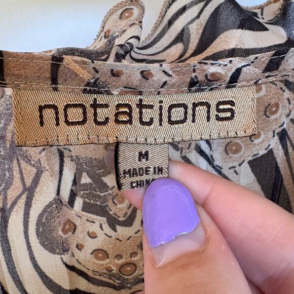 Y2K Hippie Neutral Sheer Blouse Whimsygoth Party Fall Psychedelic Ruffle Medium - Picture 6 of 7